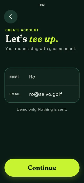 Create account, dark