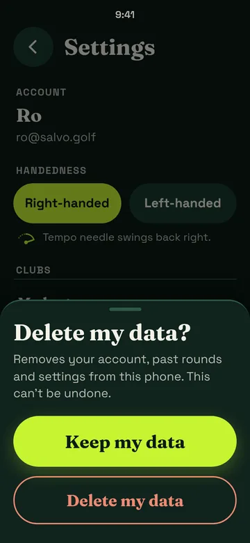 Delete my data?, dark