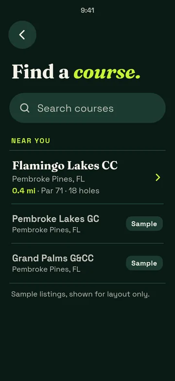 Find a course, dark