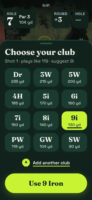 Mark shot: choose your club, dark