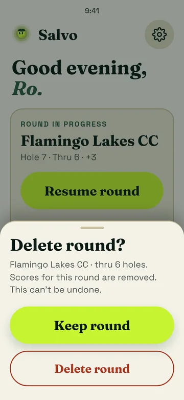 Delete round? (from Home), light