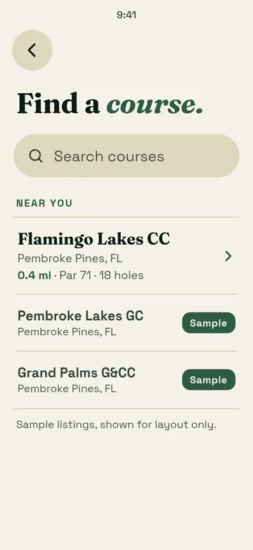Find a course, light