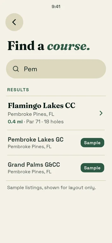 Course search: "Pem", light